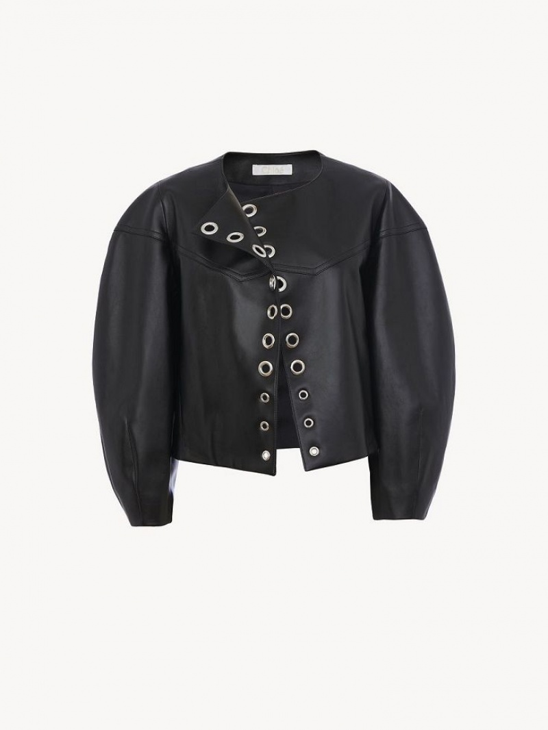 Chloe Boxy Jacket Leather Black | CHE-SR14103