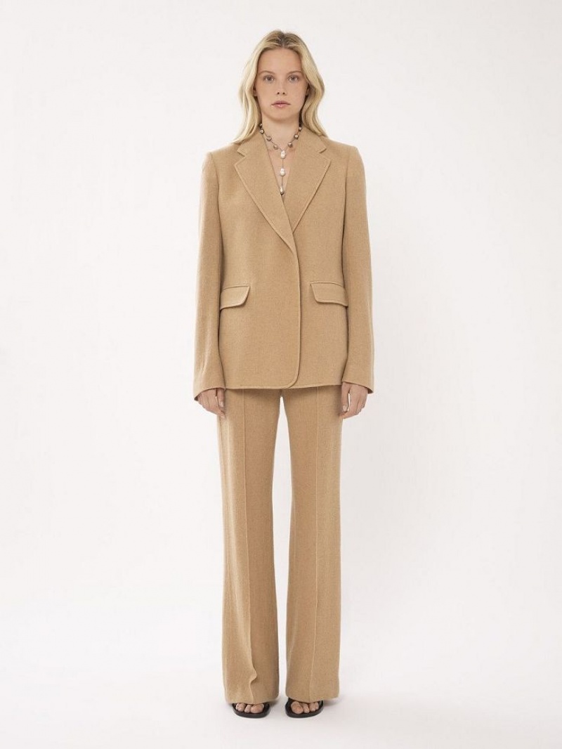 Chloe Buttonless Tailored Jackets Worn Brown | CHE-SR13770