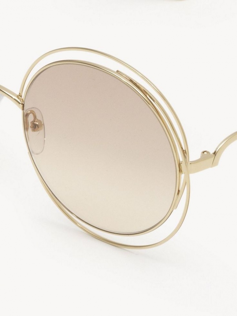 Chloe Carlina Petite Sunglasses GOLD/NUDE | CHE-SR14544