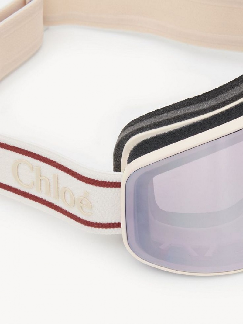 Chloe Cassidy Ski Goggle Sunglasses Ivory | CHE-SR14533