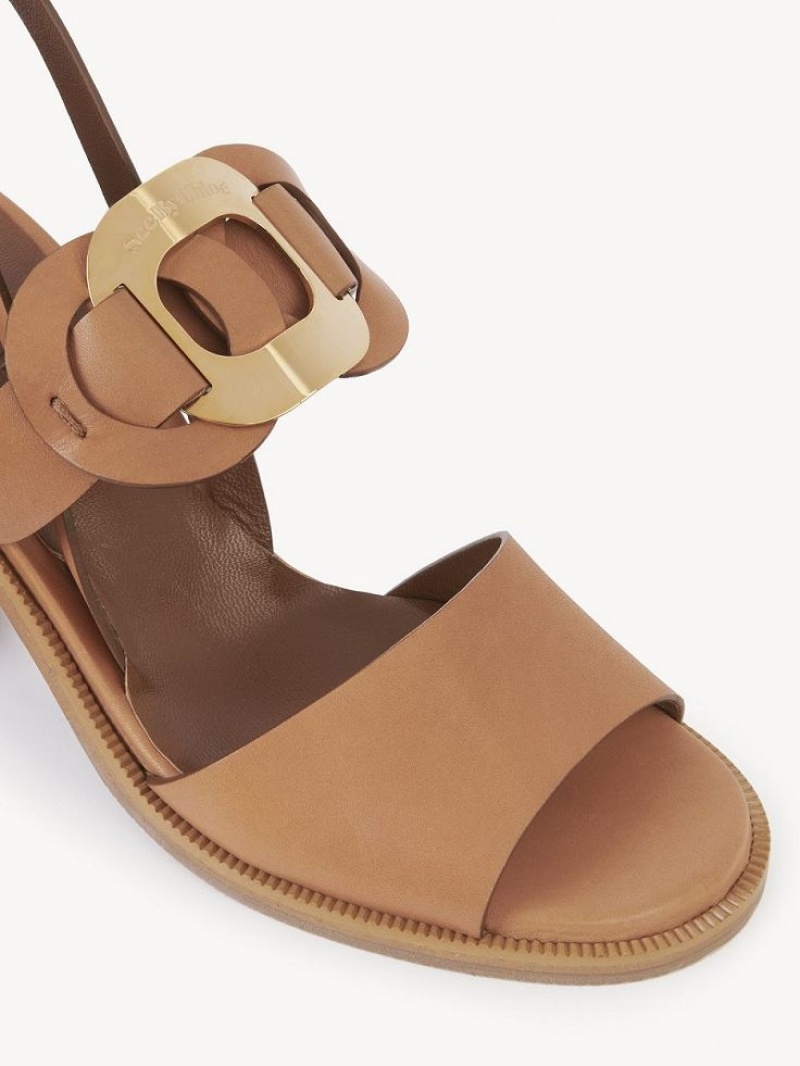 Chloe Chany High-heel Sandals Cuoio | CHE-SR14833