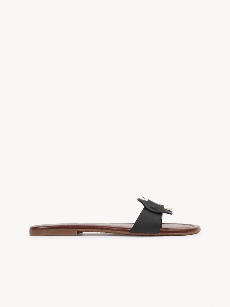 Chloe Chany Mule Flats Black | CHE-SR14838