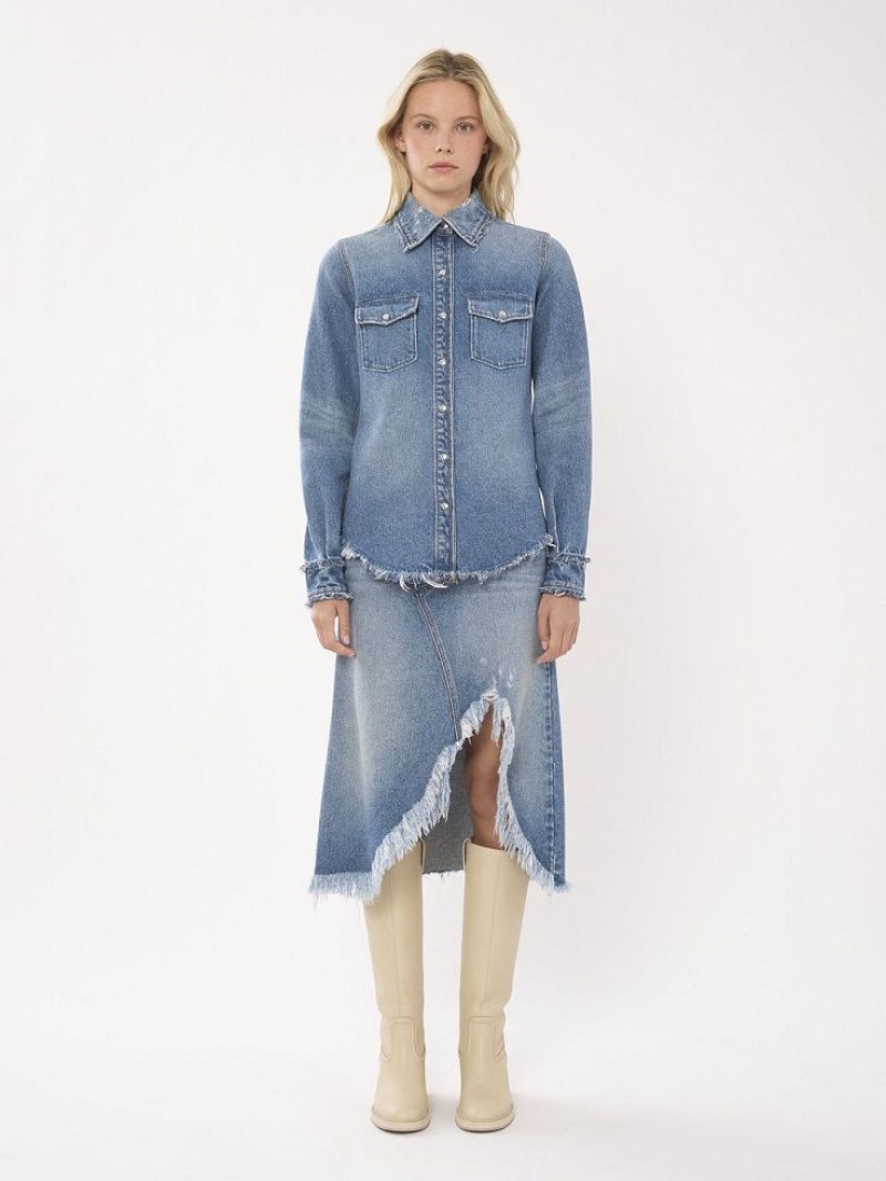 Chloe Classic Denim Shirts FOGGY BLUE | CHE-SR13917