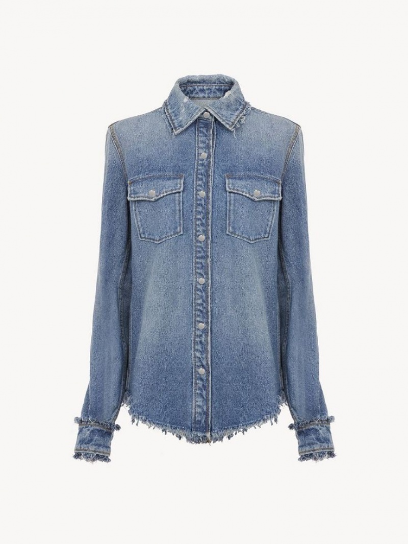 Chloe Classic Denim Shirts FOGGY BLUE | CHE-SR13917