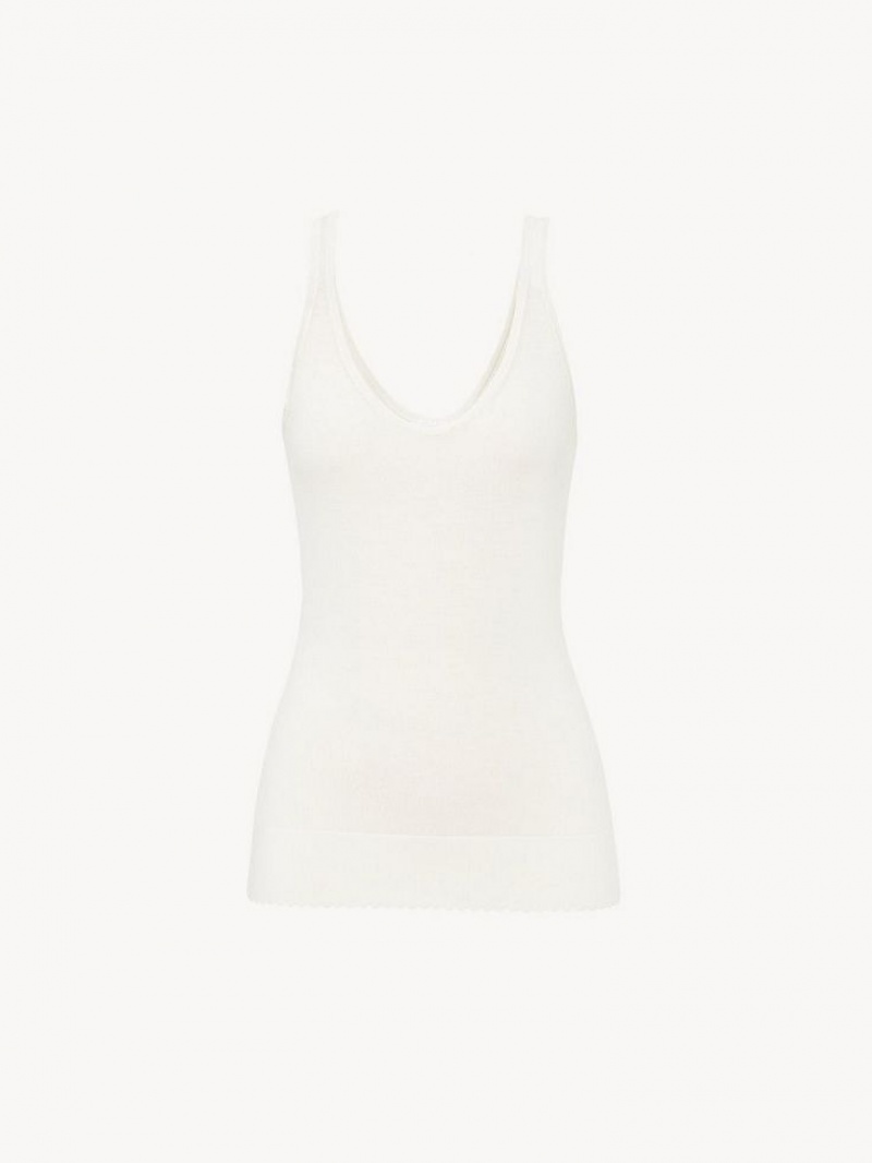 Chloe Classic Tank Tops Iconic Milk | CHE-SR13873