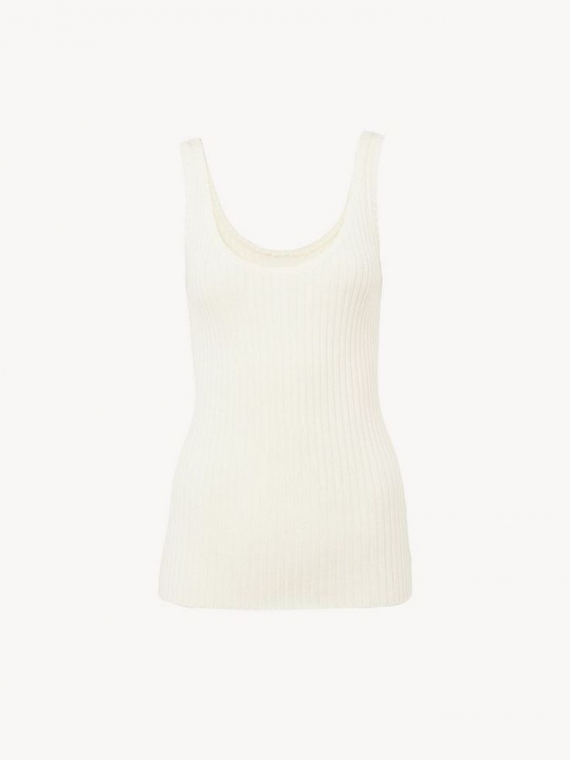 Chloe Classic Tank Tops LOVELY WHITE | CHE-SR13877