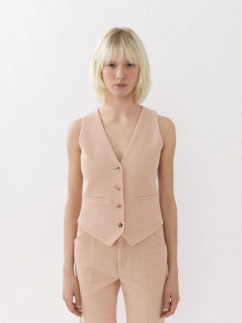 Chloe Classic Vest Jackets Misty Pink | CHE-SR13805