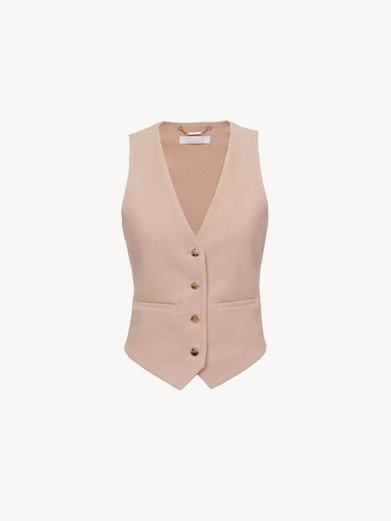 Chloe Classic Vest Jackets Misty Pink | CHE-SR13805