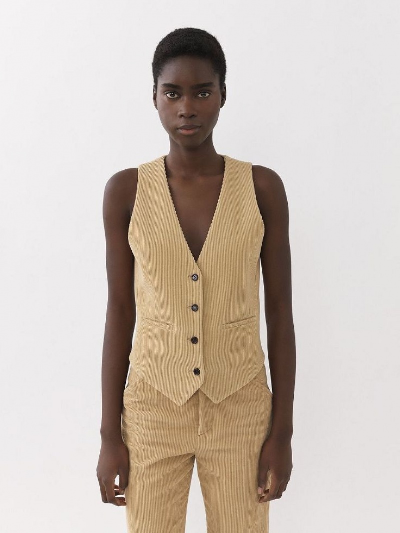 Chloe Classic Vest Suiting Pearl Beige | CHE-SR14069