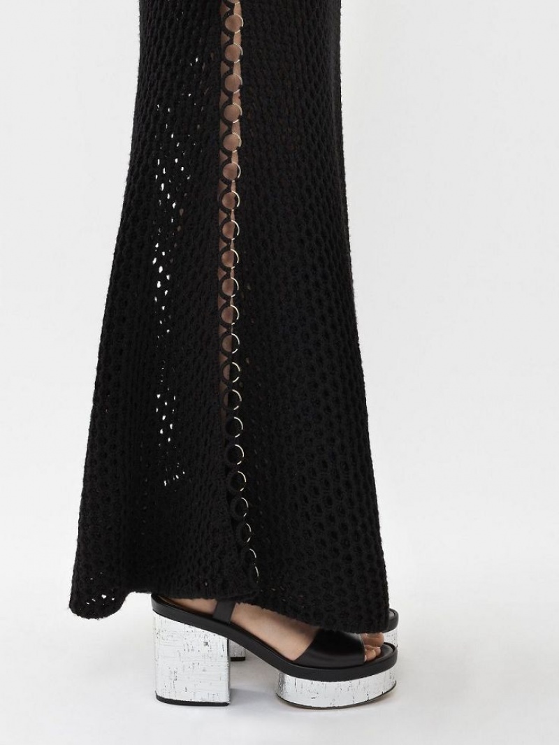 Chloe Crochet Tank Dresses Black | CHE-SR13830