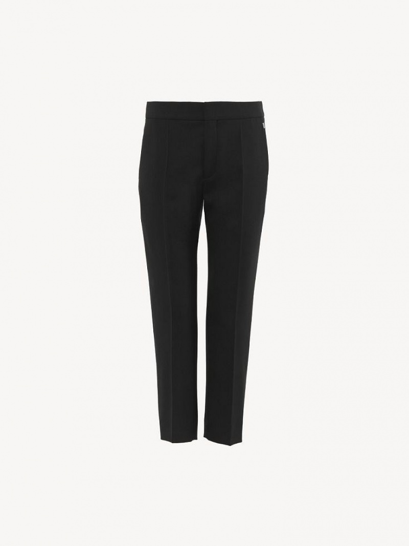 Chloe Cropped Cigarette Pants Black | CHE-SR14001