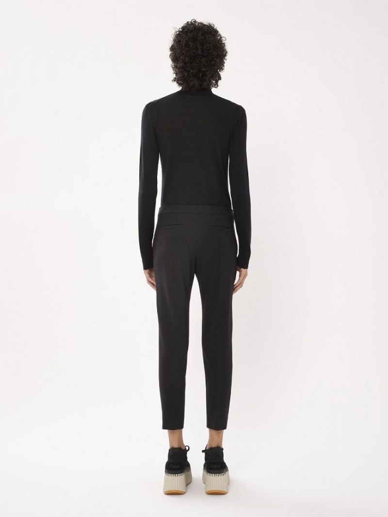 Chloe Cropped Cigarette Suiting Black | CHE-SR14034