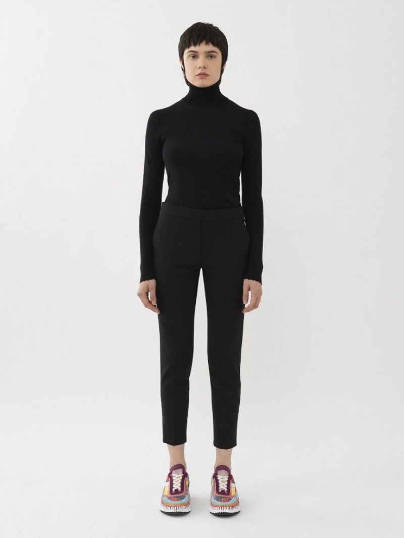 Chloe Cropped Cigarette Suiting Black | CHE-SR14048