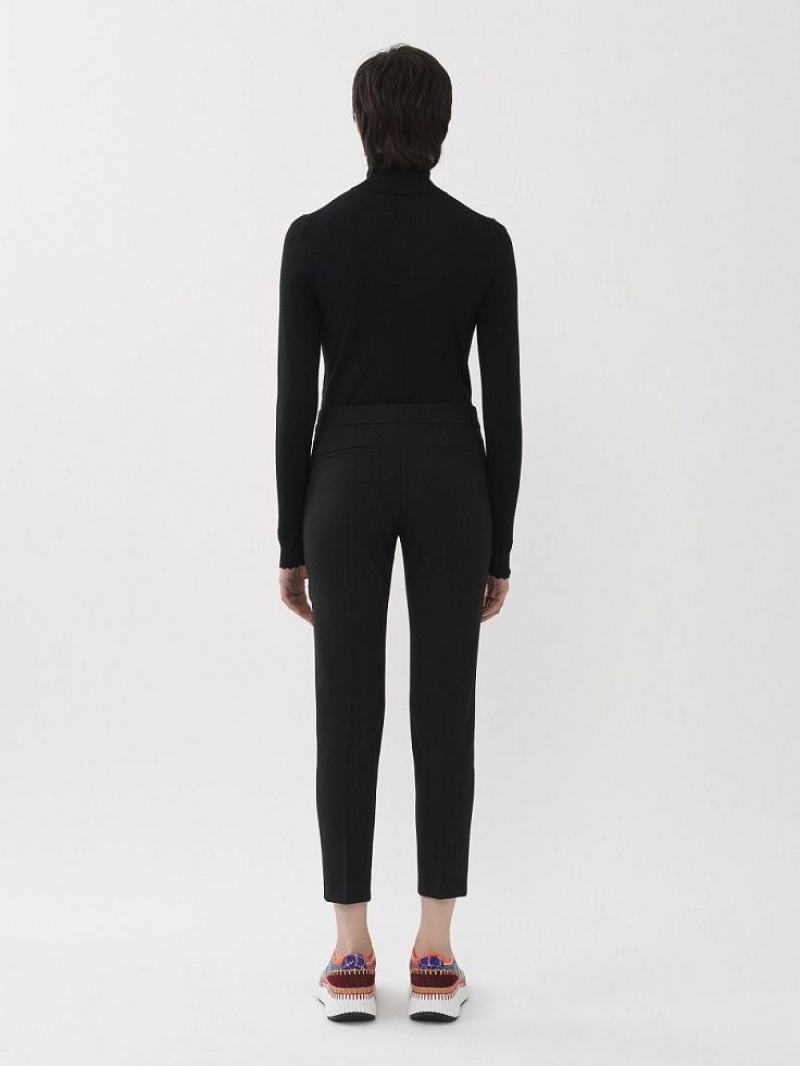 Chloe Cropped Cigarette Suiting Black | CHE-SR14048