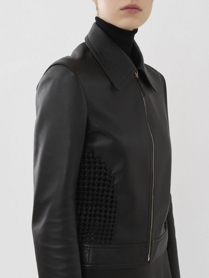 Chloe Cropped Jacket Leather Black | CHE-SR14113