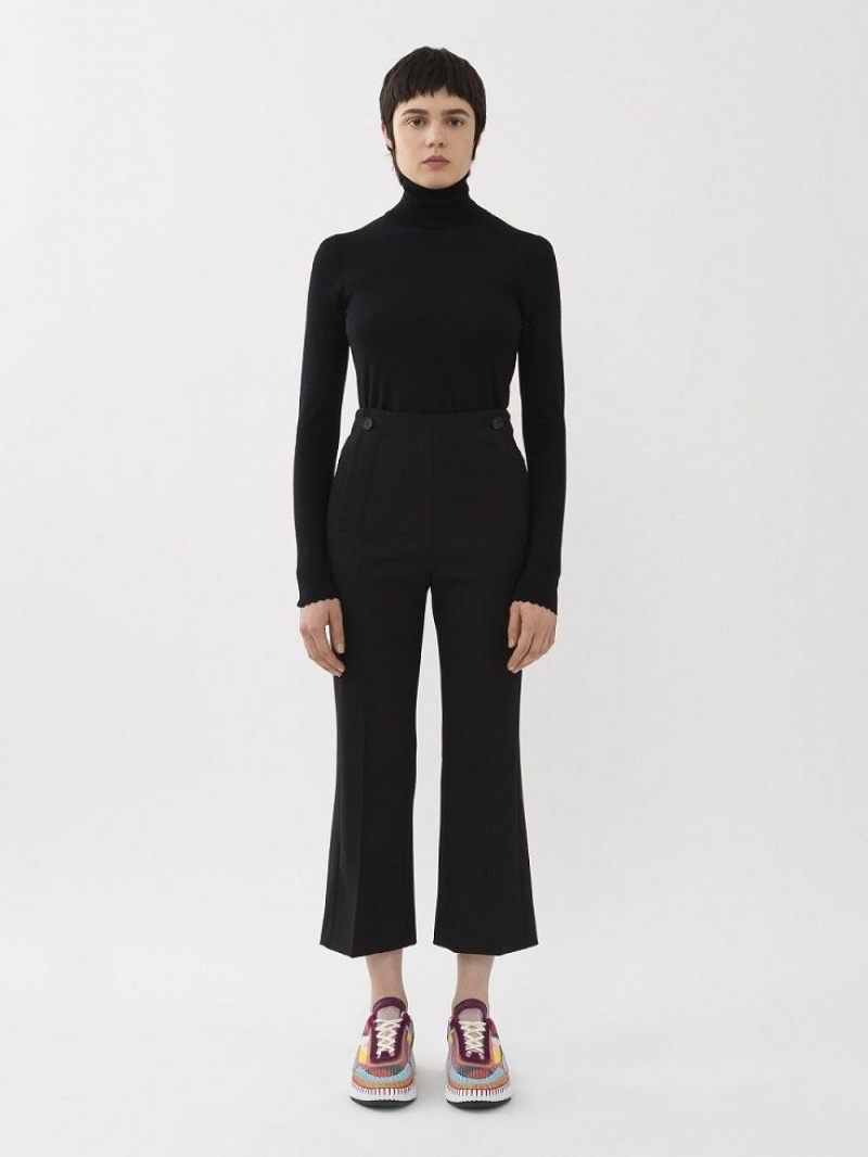 Chloe Cropped Sailor Pants Black | CHE-SR13994