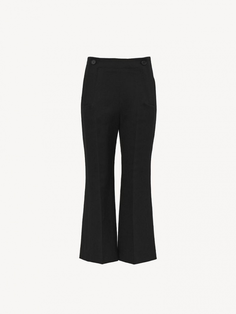 Chloe Cropped Sailor Pants Black | CHE-SR13994