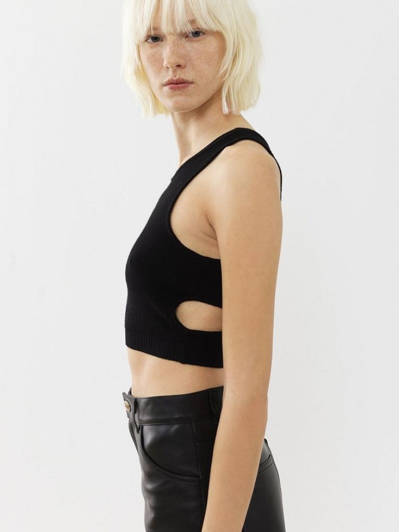 Chloe Cropped Tops Black | CHE-SR13882