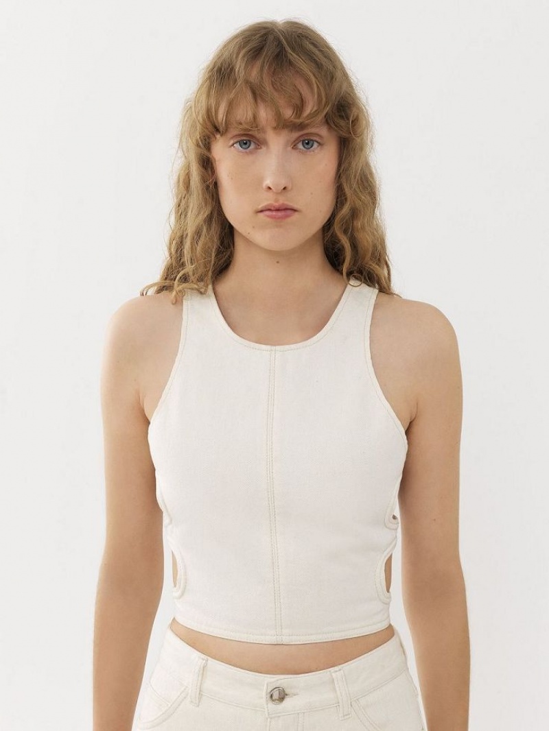 Chloe Cropped Tops Iconic Milk | CHE-SR13880