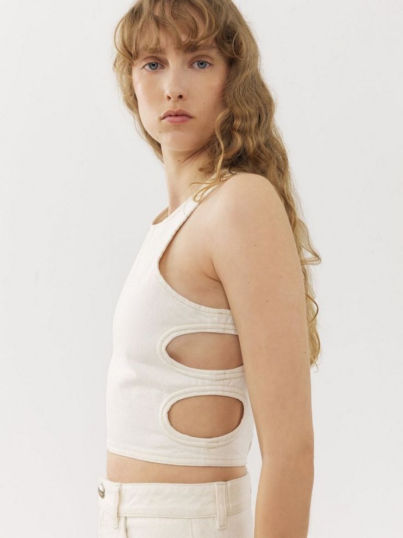 Chloe Cropped Tops Iconic Milk | CHE-SR13880