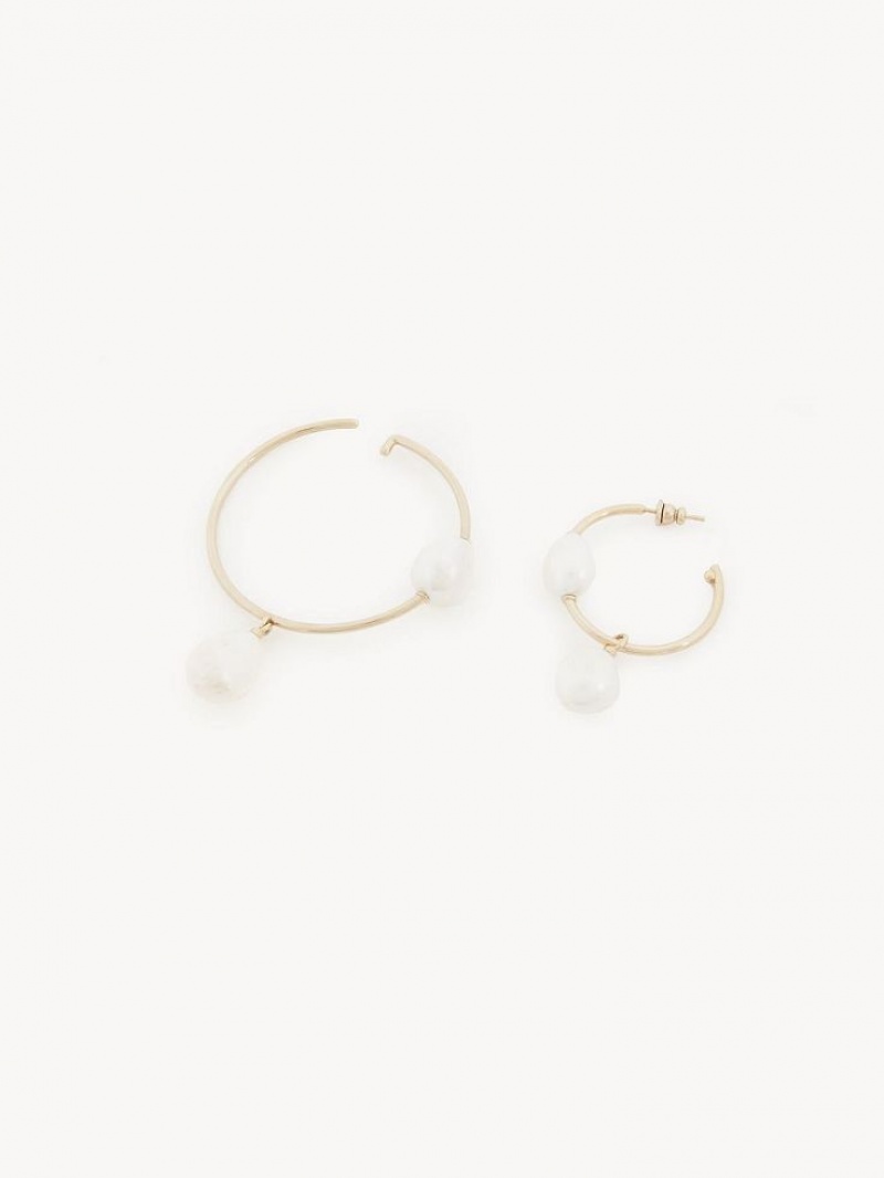 Chloe Darcey Hoop Earrings Pearl | CHE-SR14442