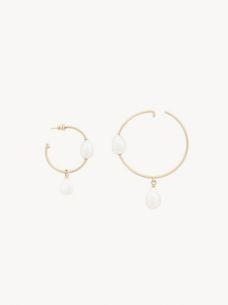 Chloe Darcey Hoop Earrings Pearl | CHE-SR14442