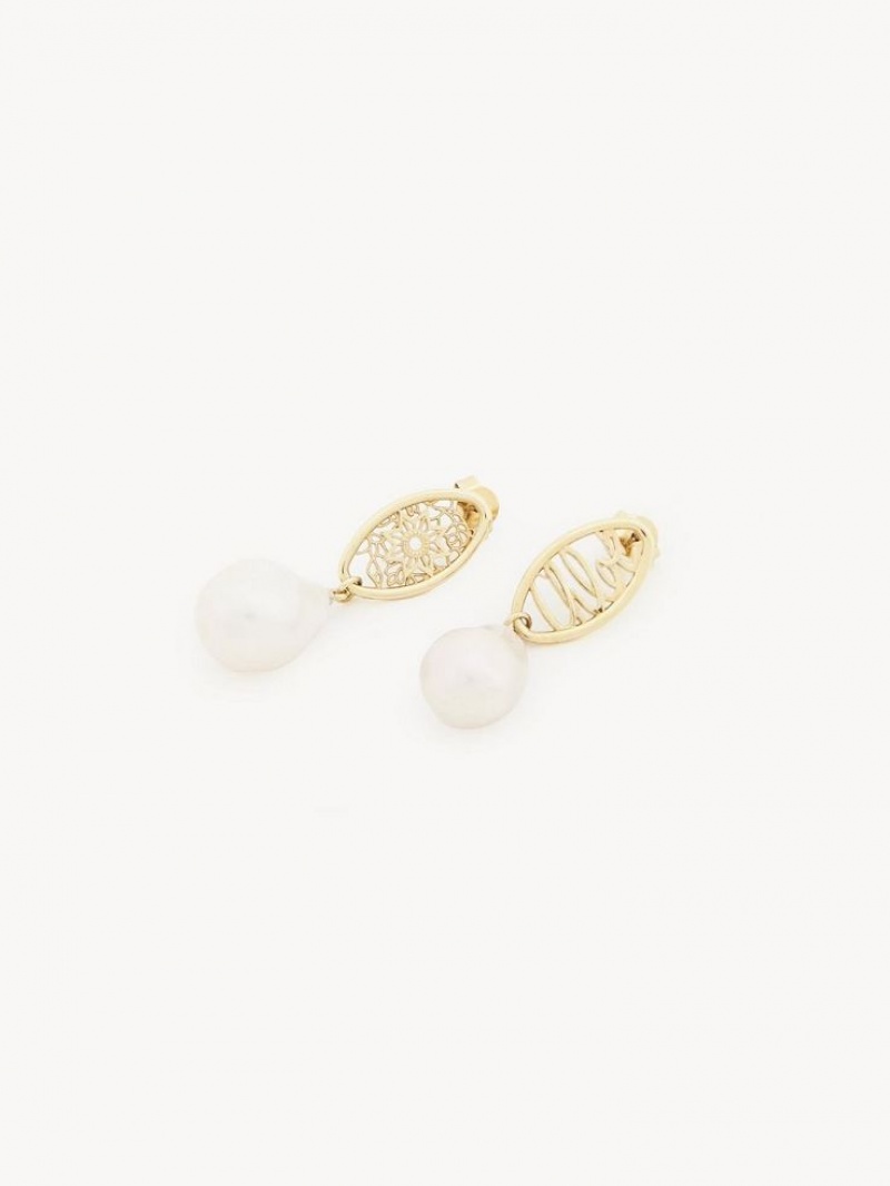 Chloe Darcey Lace Drop Earrings Pearl | CHE-SR14438