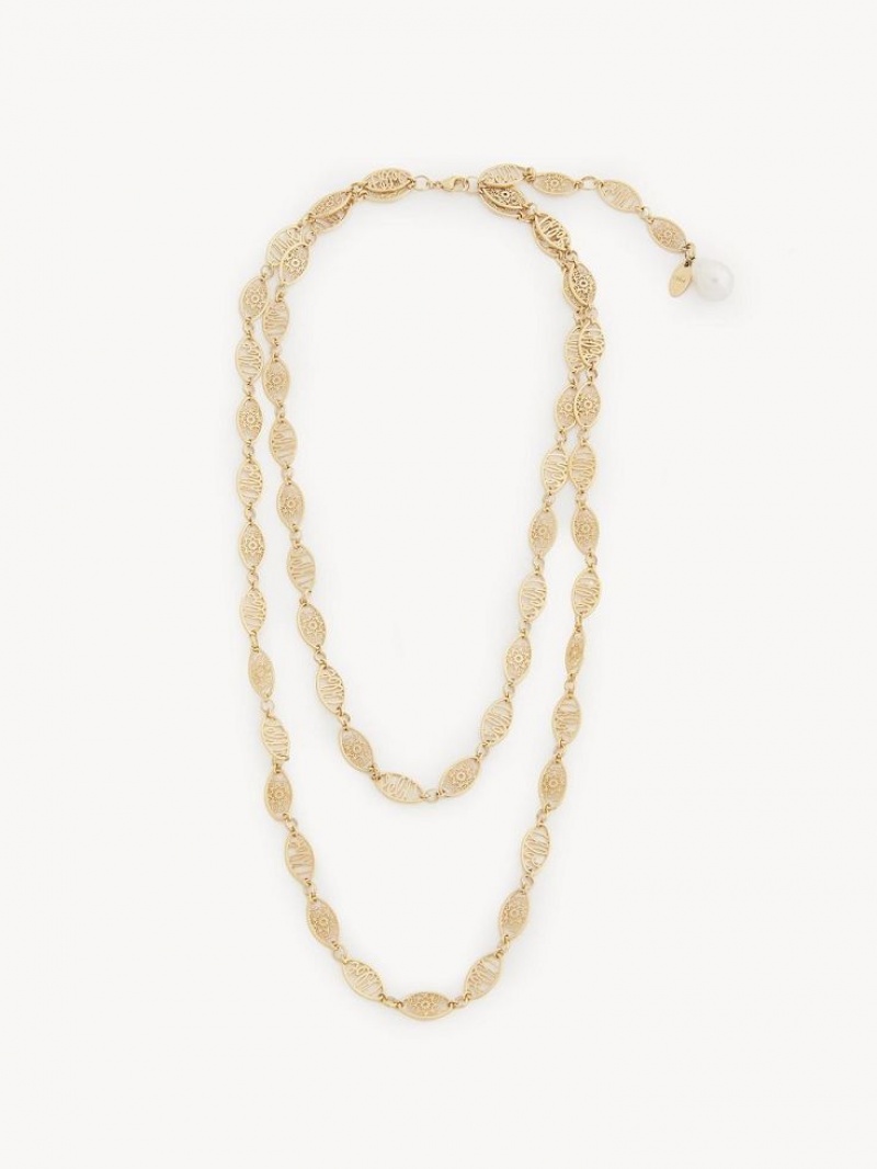 Chloe Darcey Lace Necklaces Bright Gold | CHE-SR14444