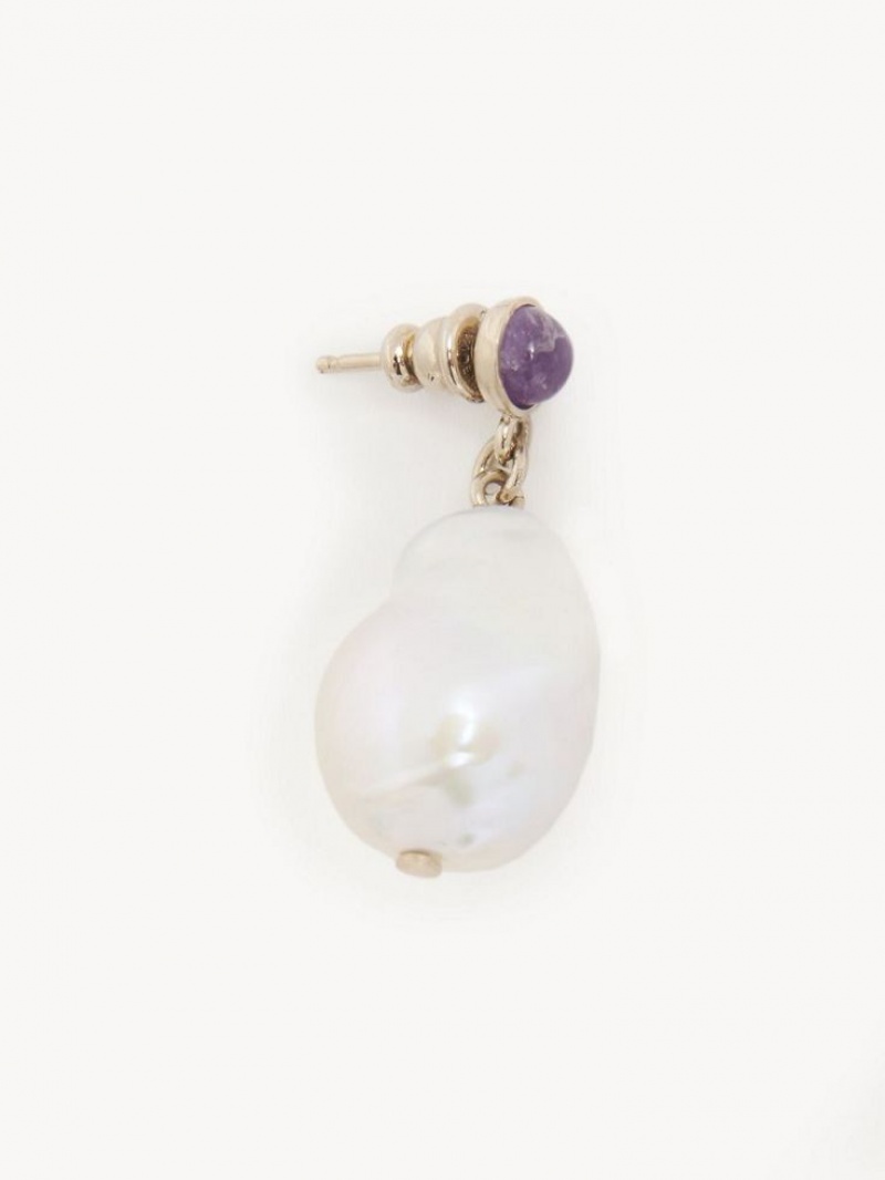 Chloe Darcey Pl Earrings WHITE - PURPLE 1 | CHE-SR14416