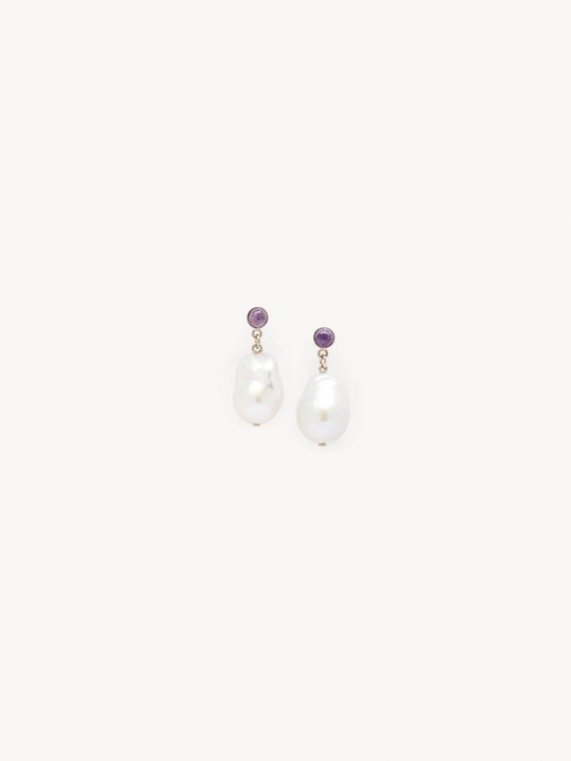 Chloe Darcey Pl Earrings WHITE - PURPLE 1 | CHE-SR14416