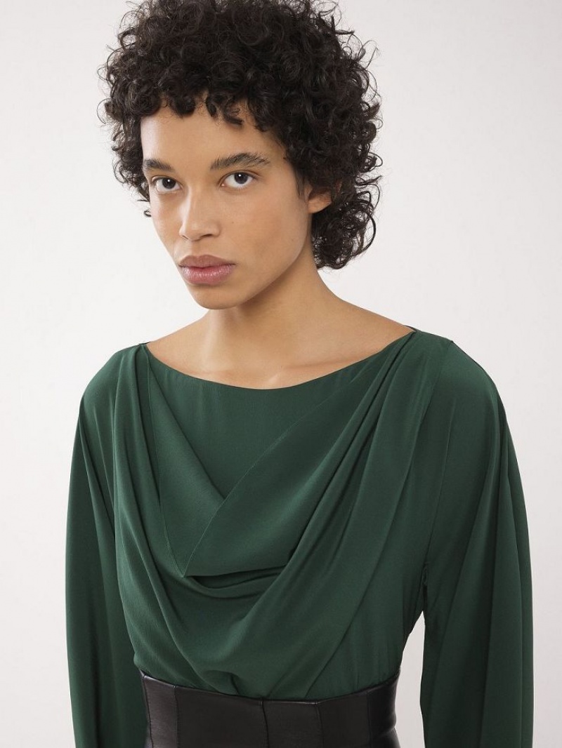 Chloe Draped Tops DARK PINE | CHE-SR13905