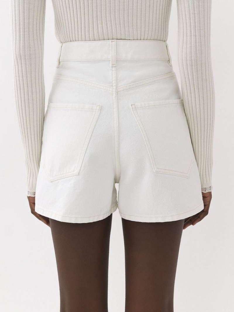 Chloe Dukuno Denim Shorts White | CHE-SR13978