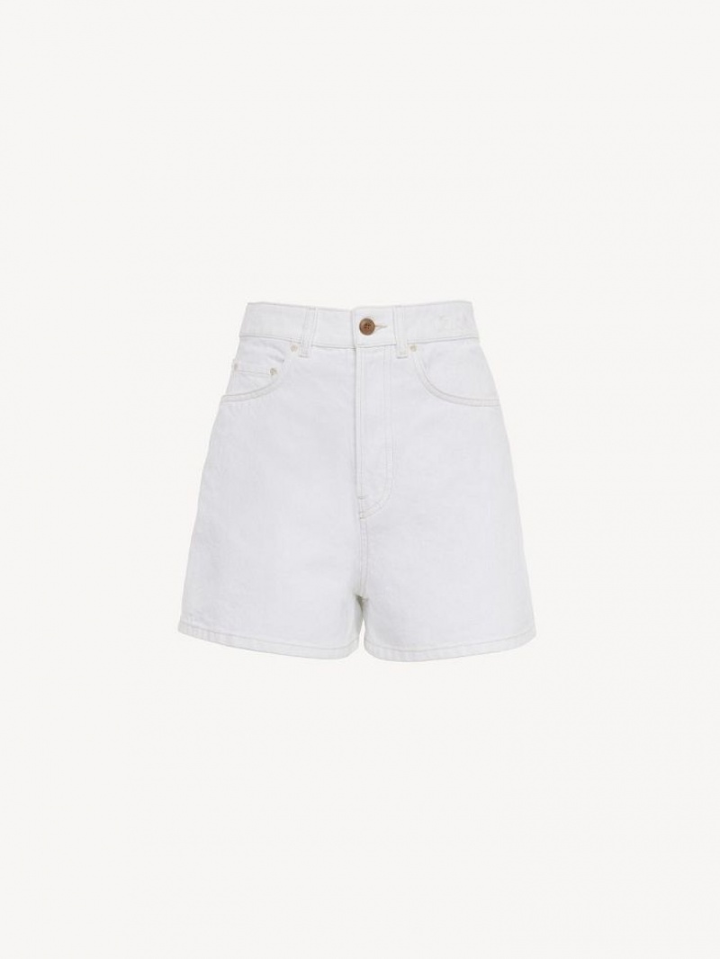 Chloe Dukuno Denim Shorts White | CHE-SR13978