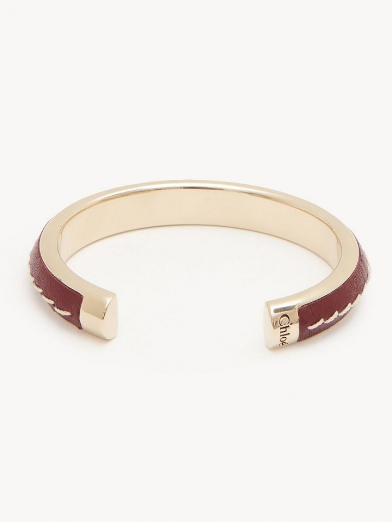 Chloe Edith Cuff Bracelets Burgundy | CHE-SR14397