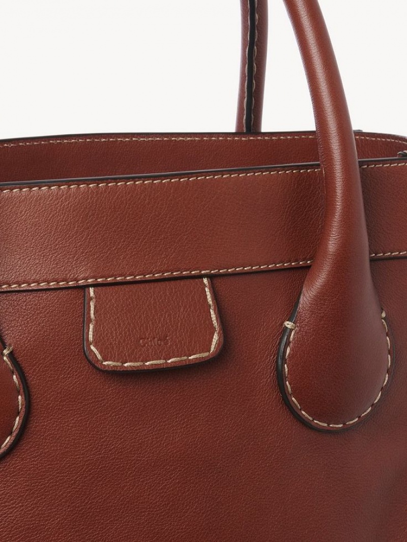 Chloe Edith Tote Bags Sepia Brown | CHE-SR13293