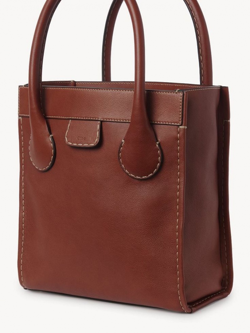 Chloe Edith Tote Bags Sepia Brown | CHE-SR13293