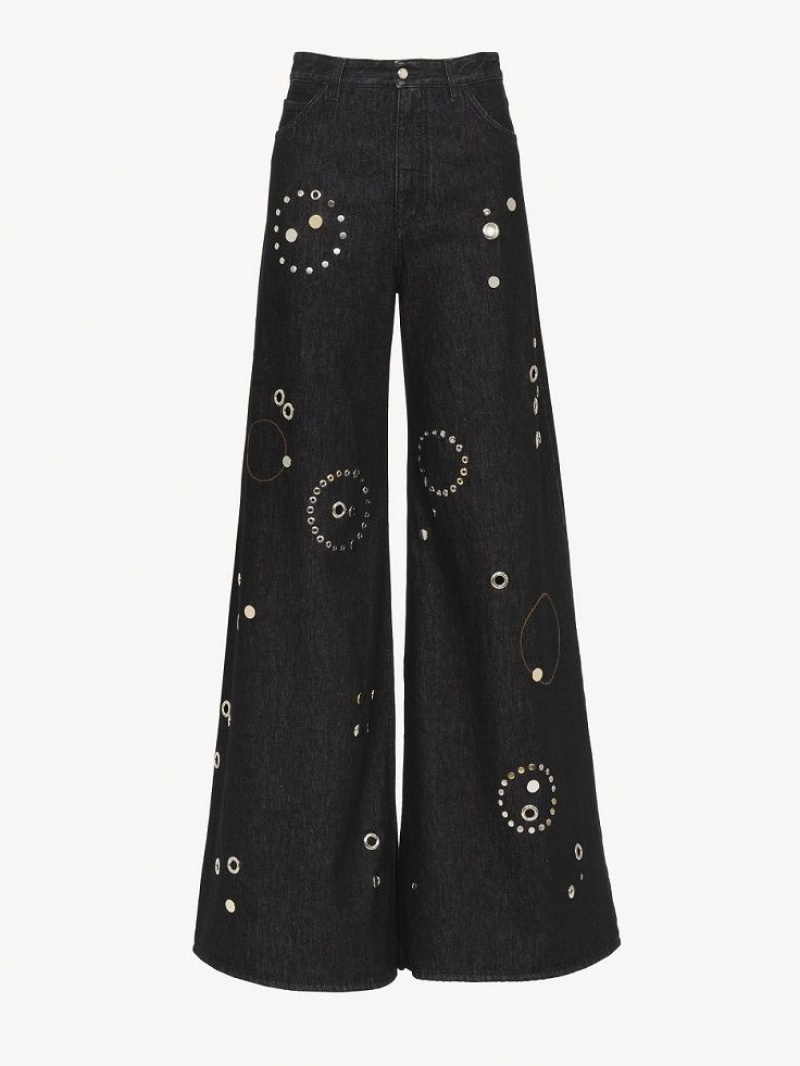 Chloe Embellished Rave Jeans Black | CHE-SR13984