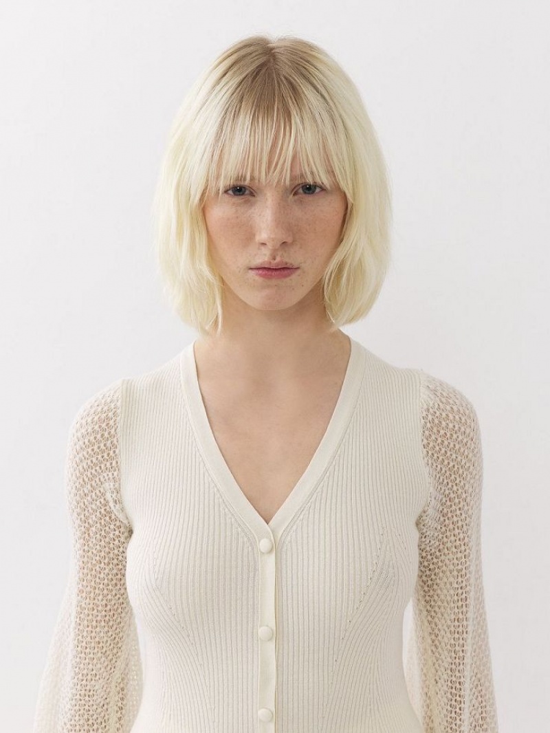 Chloe Fitted Cardigan Knitwear LOVELY WHITE | CHE-SR13941