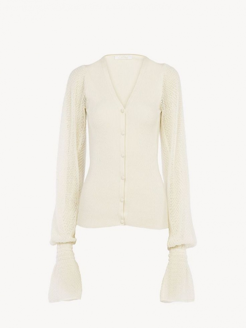 Chloe Fitted Cardigan Knitwear LOVELY WHITE | CHE-SR13941