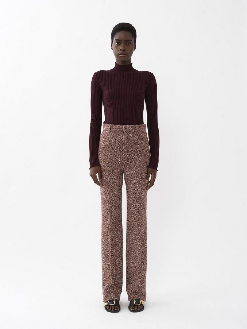 Chloe Fitted High-neck Knitwear Obscure Purple | CHE-SR13961