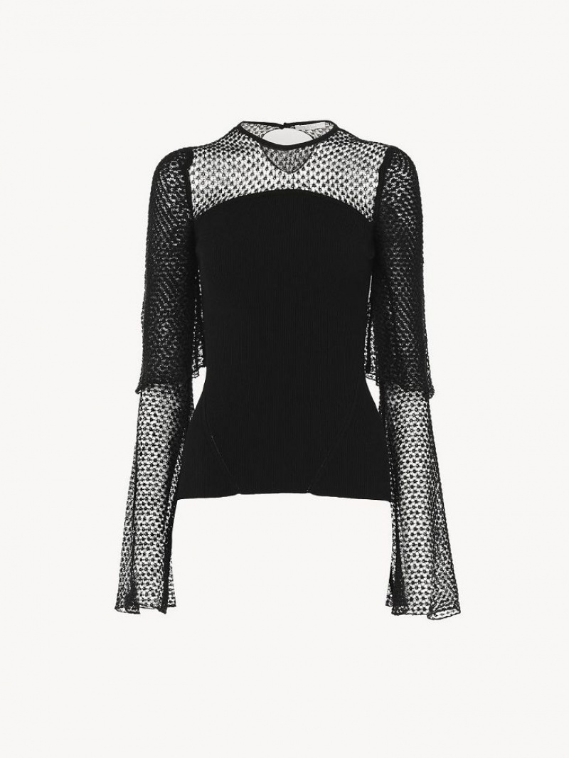 Chloe Fitted Knitwear Black | CHE-SR13950