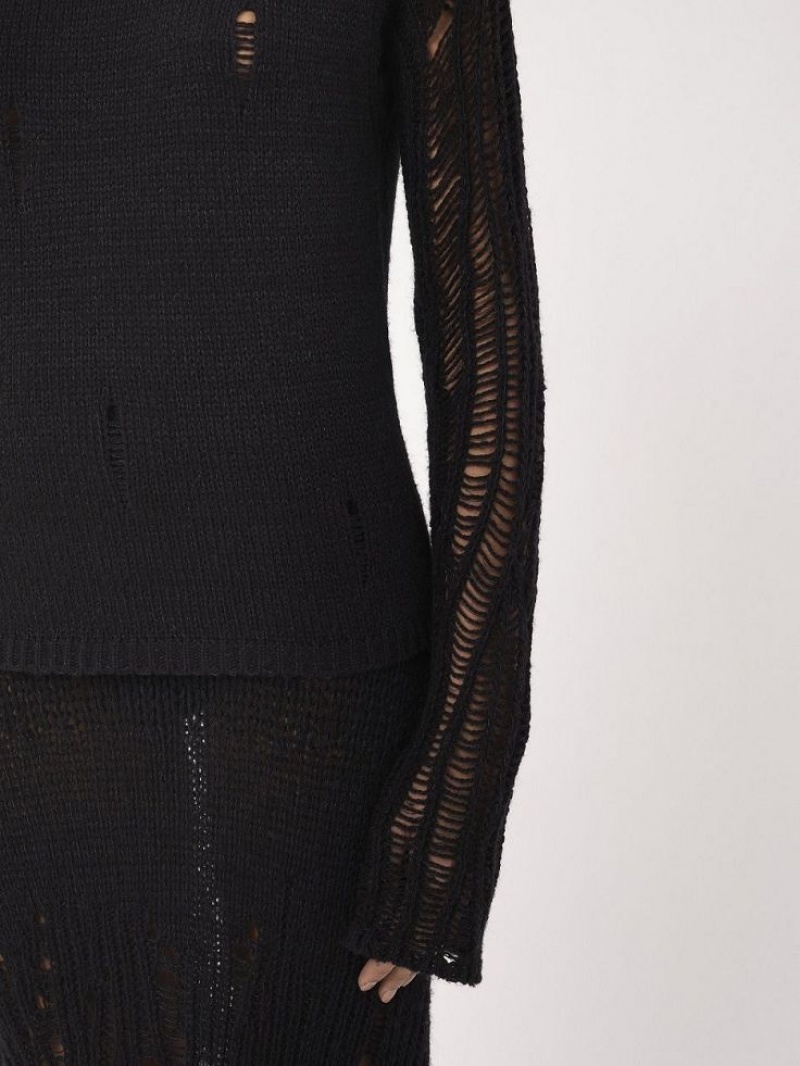 Chloe Fitted Mock-neck Knitwear Black | CHE-SR13952