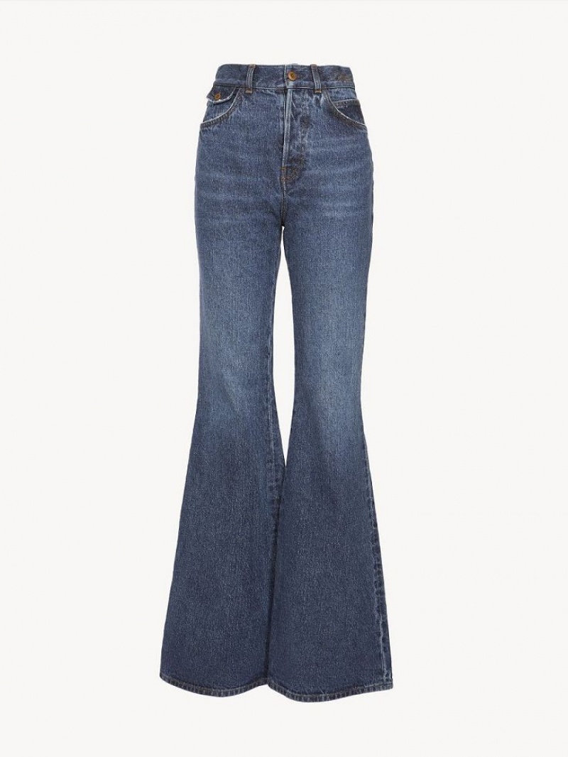 Chloe Flare Jeans Dusky Blue | CHE-SR13991