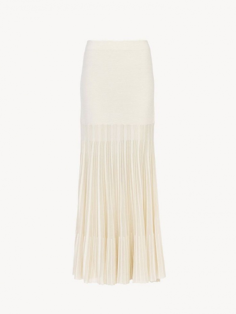 Chloe Flared Maxi Knitwear Iconic Milk | CHE-SR13940