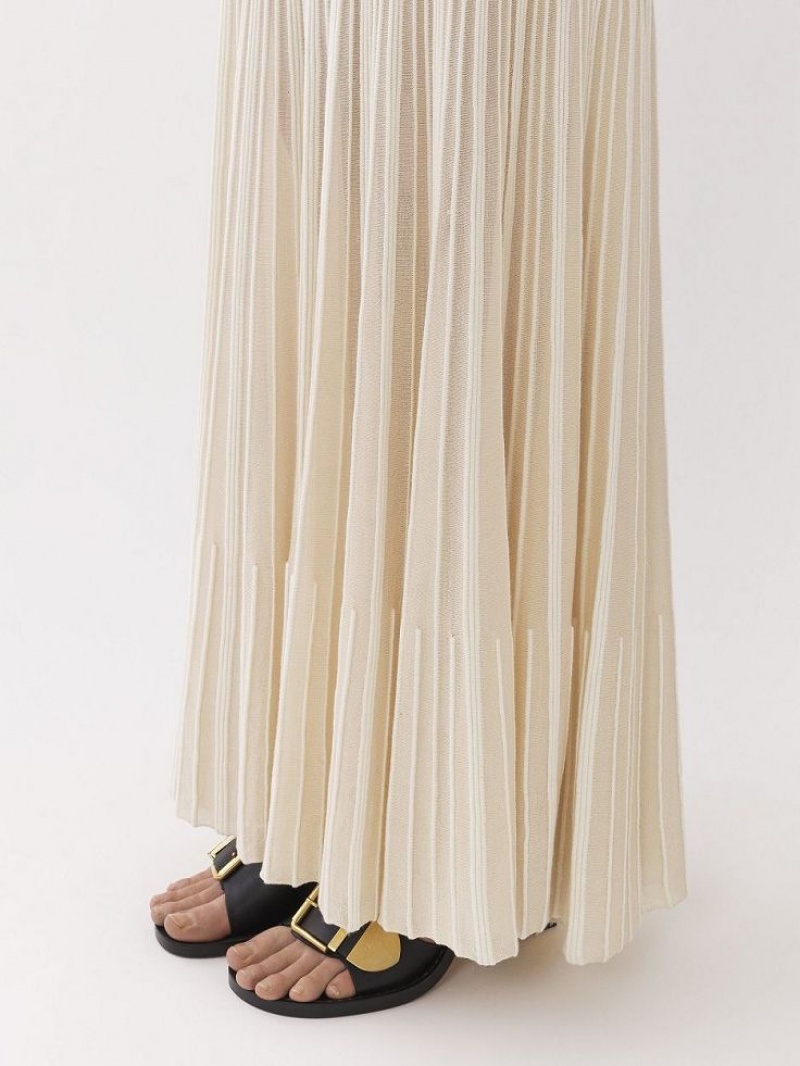 Chloe Flared Maxi Skirts Iconic Milk | CHE-SR14075