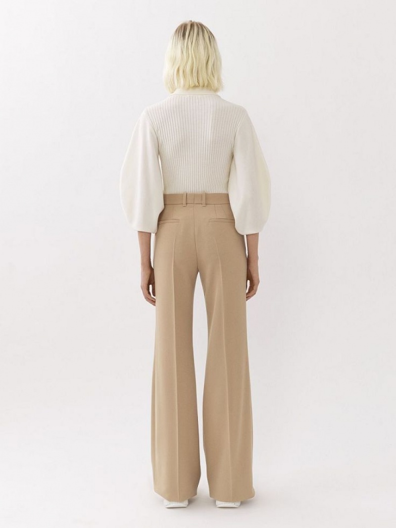 Chloe Flared Pants Pearl Beige | CHE-SR14024