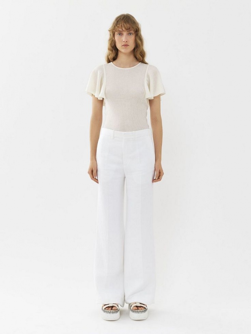 Chloe Flared Pants White | CHE-SR13980