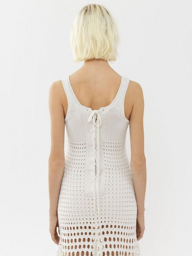 Chloe Flared Tank Knitwear White | CHE-SR13929