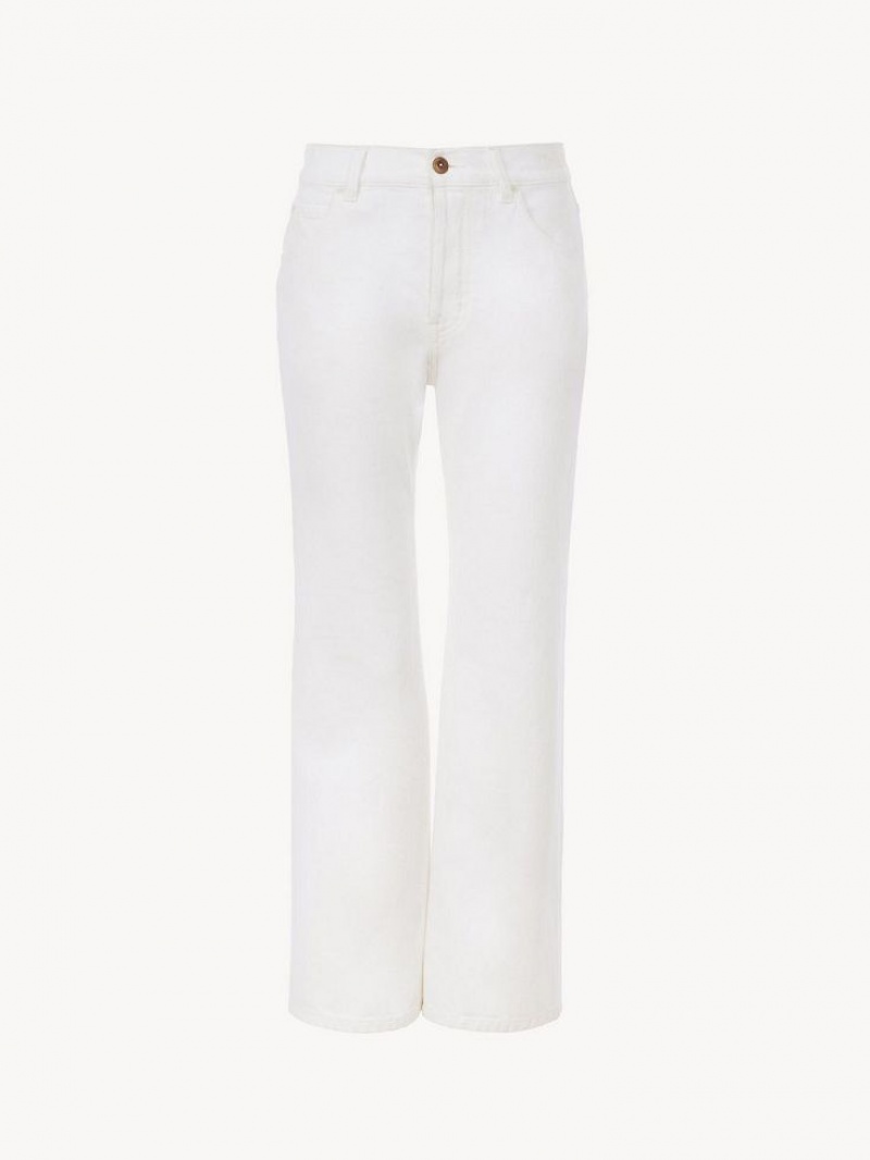 Chloe Fuego Cropped Bootcut Jeans White | CHE-SR13997