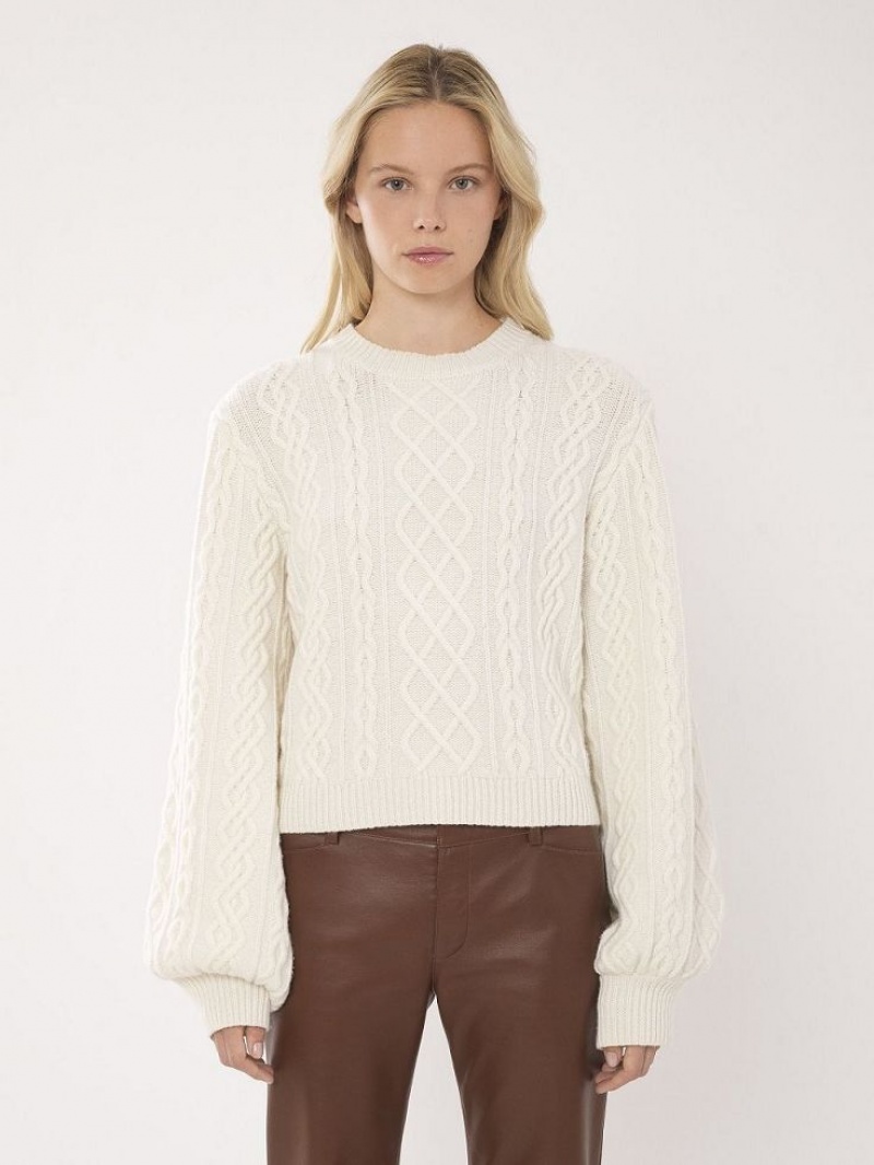 Chloe Generous Cable-knit Knitwear Iconic Milk | CHE-SR13956